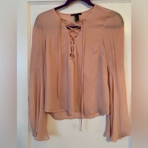 Forever 21 peach bell sleeve shirt